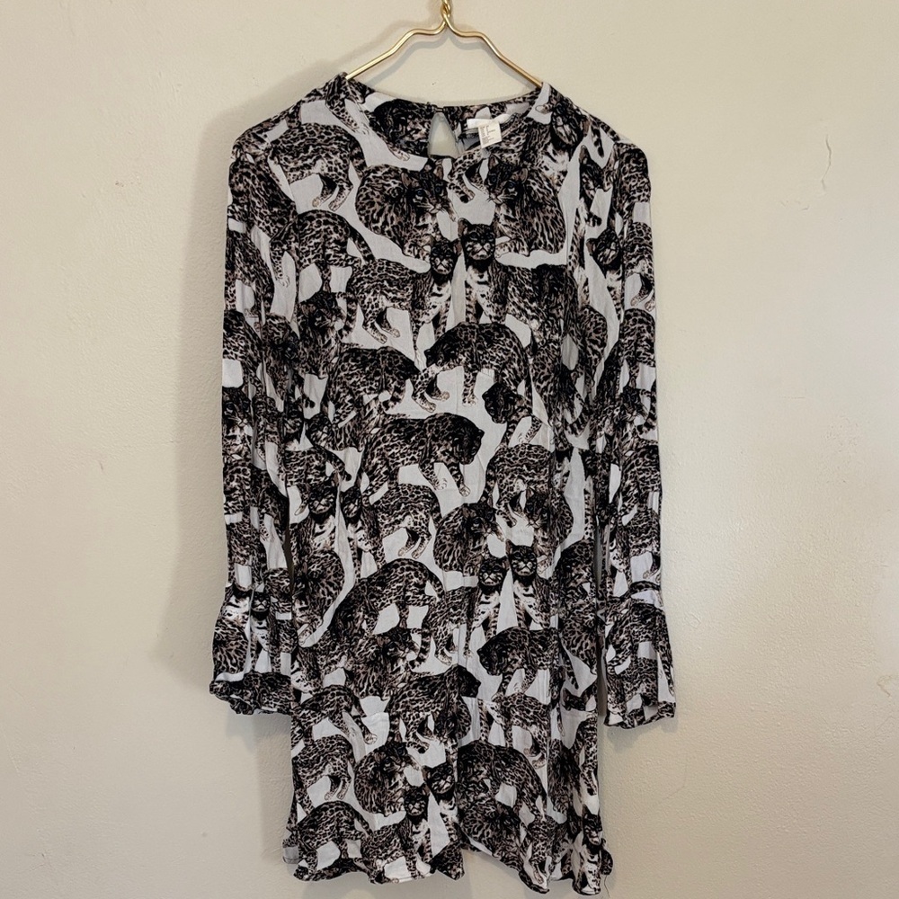 H&M Black and White Animal Print Dress